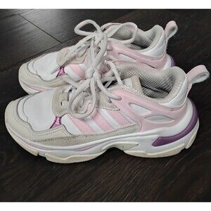 Adidas Buojirun White Pink Purple Women's Athletic Shoe Size 6 Running Shoe